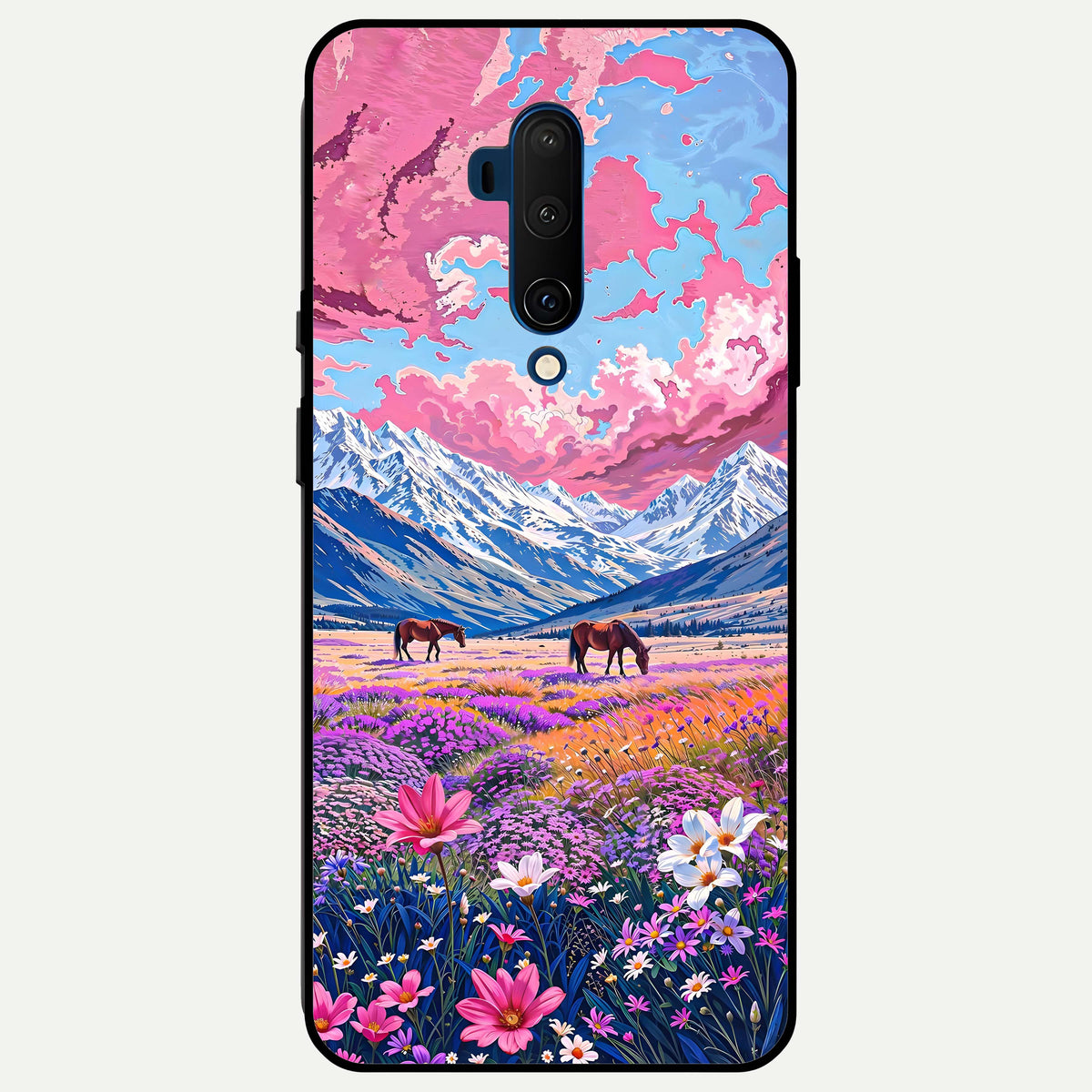  Blossom Valley Dream Glass Case For OnePlus 7T Pro back cover – full design glossy printed glass finish