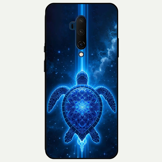  Blue Galaxy Turtle Glass Case For OnePlus 7T Pro back cover – full design glossy printed glass finish