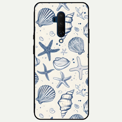  Blue Ocean Outline Glass Case For OnePlus 7T Pro back cover – full design glossy printed glass finish