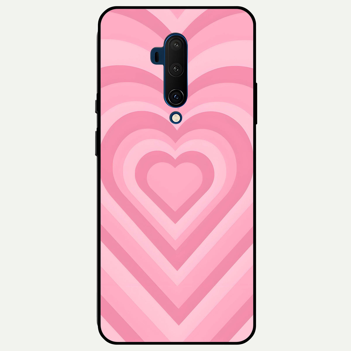  Blush Heart Waves Glass Case For OnePlus 7T Pro back cover – full design glossy printed glass finish