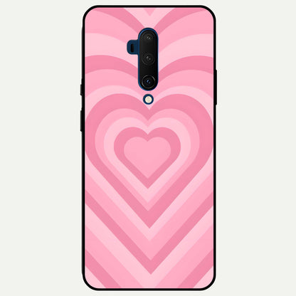  Blush Heart Waves Glass Case For OnePlus 7T Pro back cover – full design glossy printed glass finish
