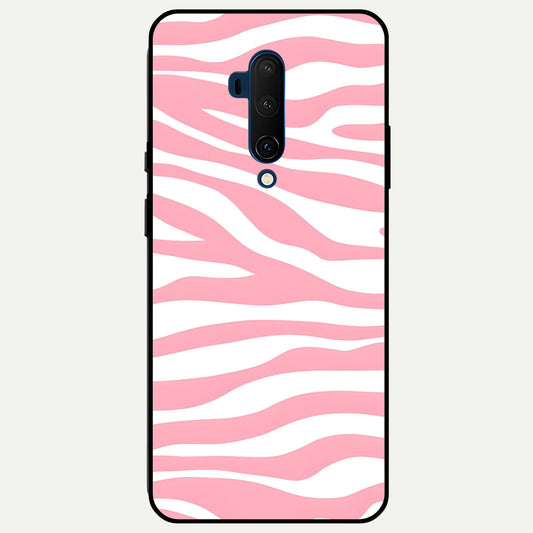  Blush Zebra Flow Glass Case For OnePlus 7T Pro back cover – full design glossy printed glass finish