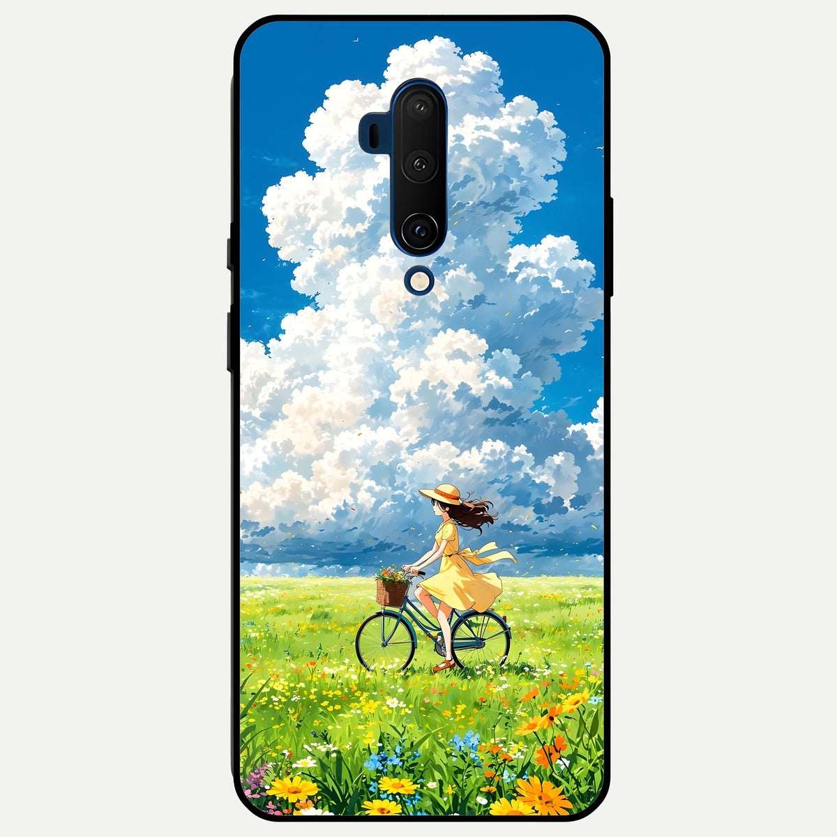  Breezy Meadow Ride Glass Case For OnePlus 7T Pro back cover – full design glossy printed glass finish