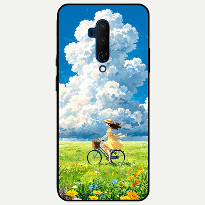  Breezy Meadow Ride Glass Case For OnePlus 7T Pro back cover – full design glossy printed glass finish
