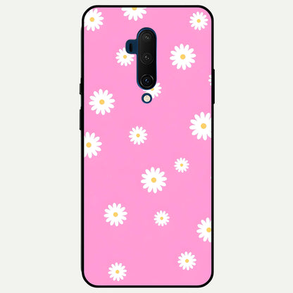  Bubblegum Daisy Pop Glass Case For OnePlus 7T Pro back cover – full design glossy printed glass finish