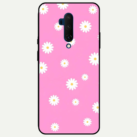  Bubblegum Daisy Pop Glass Case For OnePlus 7T Pro back cover – full design glossy printed glass finish