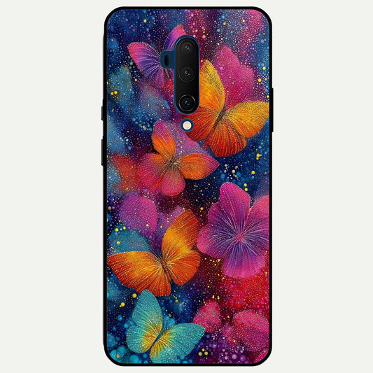  Butterfly Dream Mist Glass Case For OnePlus 7T Pro back cover – full design glossy printed glass finish