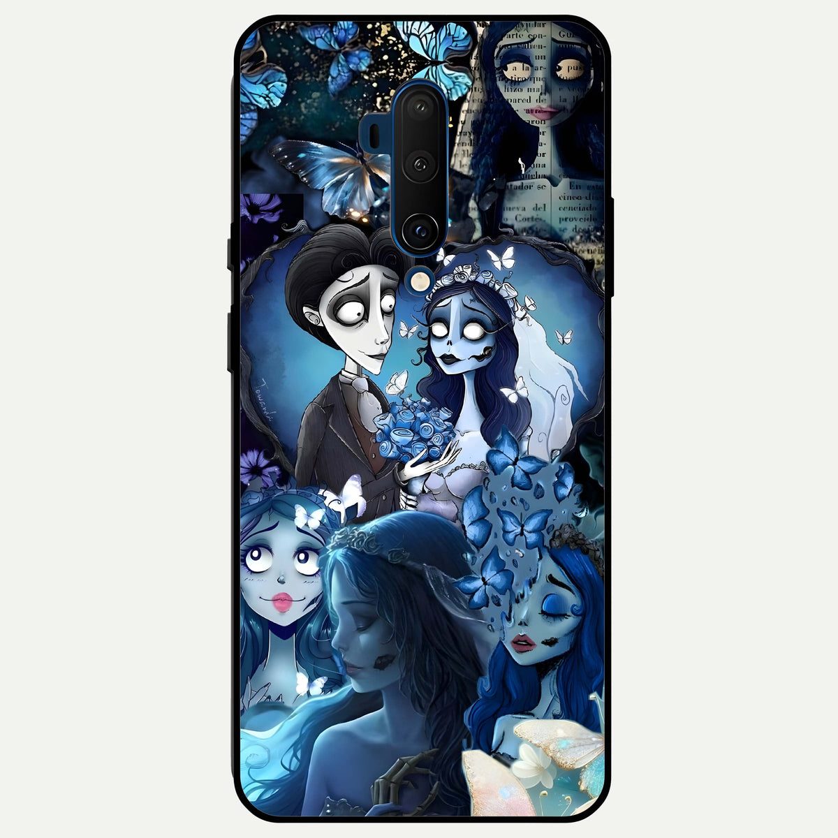  Butterfly Ghost Soul Glass Case For OnePlus 7T Pro back cover – full design glossy printed glass finish