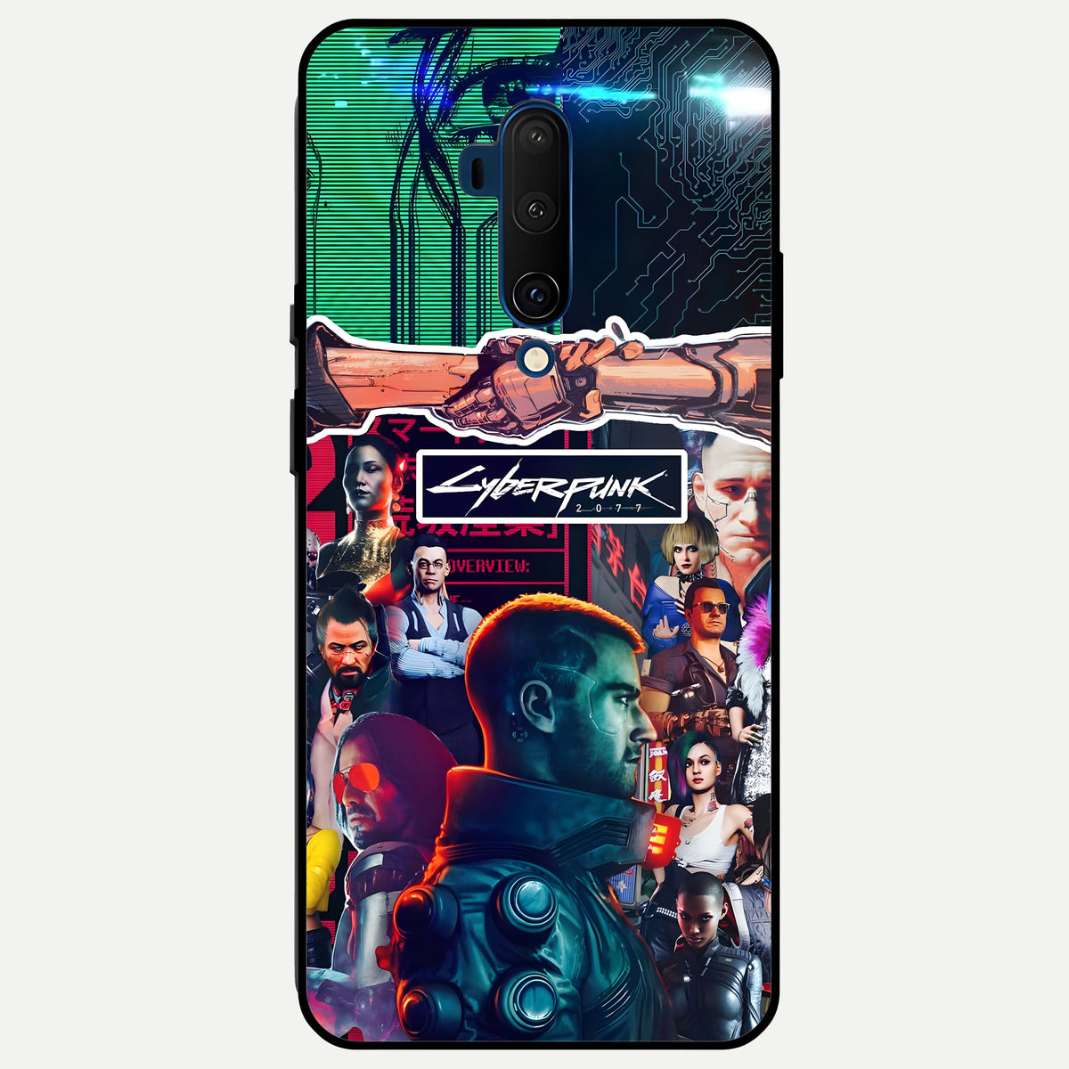 CYBERPUNK Legacy Glass Case For OnePlus 7T Pro back cover – full design glossy printed glass finish