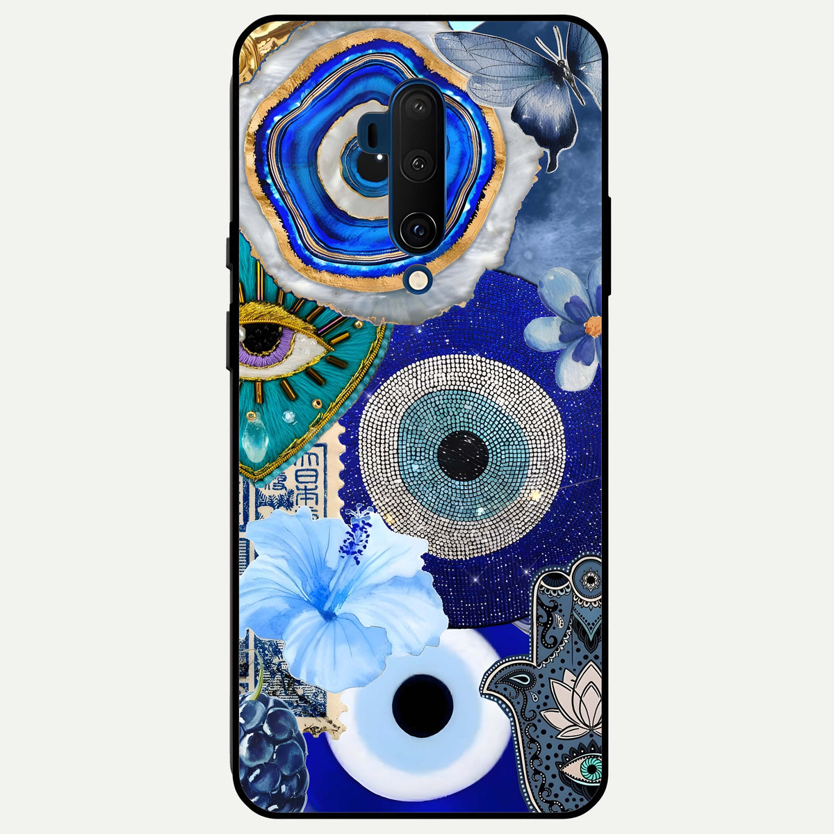  Celestial Blue Vision Glass Case For OnePlus 7T Pro back cover – full design glossy printed glass finish