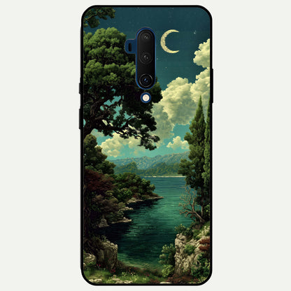  Celestial Lake Peace Glass Case For OnePlus 7T Pro back cover – full design glossy printed glass finish