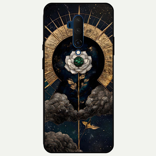  Celestial Lotus Morang Glass Case For OnePlus 7T Pro back cover – full design glossy printed glass finish