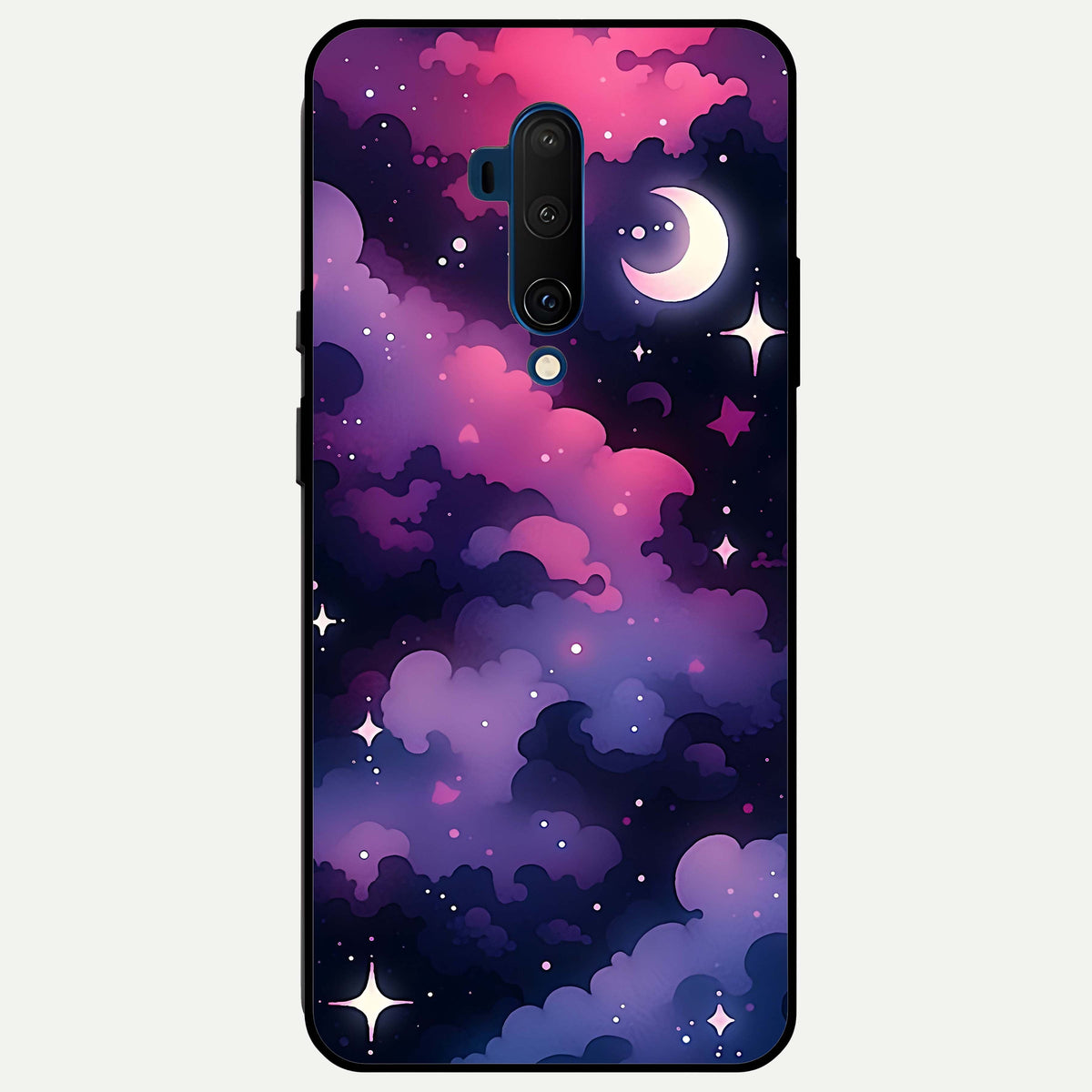  Celestial Moon Magic Glass Case For OnePlus 7T Pro back cover – full design glossy printed glass finish