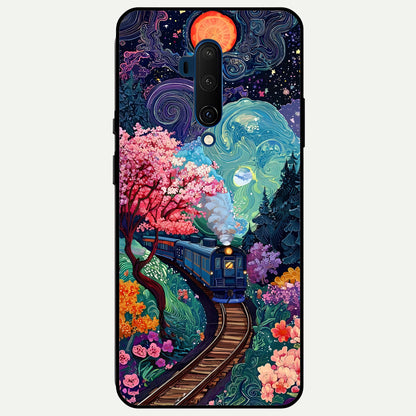  Celestial Train Journey Glass Case For OnePlus 7T Pro back cover – full design glossy printed glass finish