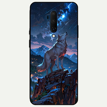  Celestial Wolf Howl Glass Case For OnePlus 7T Pro back cover – full design glossy printed glass finish