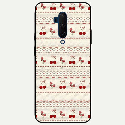  Cherry Bloom Charm Glass Case For OnePlus 7T Pro back cover – full design glossy printed glass finish