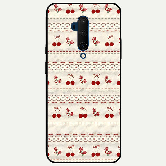  Cherry Bloom Charm Glass Case For OnePlus 7T Pro back cover – full design glossy printed glass finish