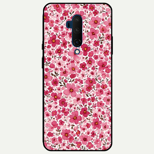  Cherry Blossom Charm Glass Case For OnePlus 7T Pro back cover – full design glossy printed glass finish