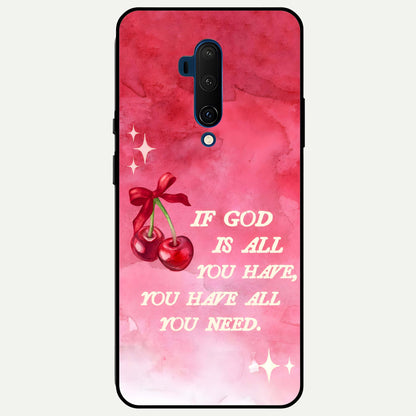 Cherry Quote Glass Case For OnePlus 7T Pro back cover – full design glossy printed glass finish