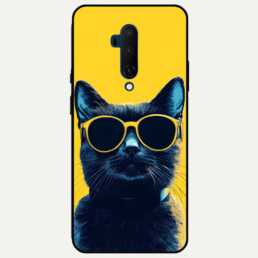 Cool Cat Vibes Glass Case For OnePlus 7T Pro back cover – full design glossy printed glass finish