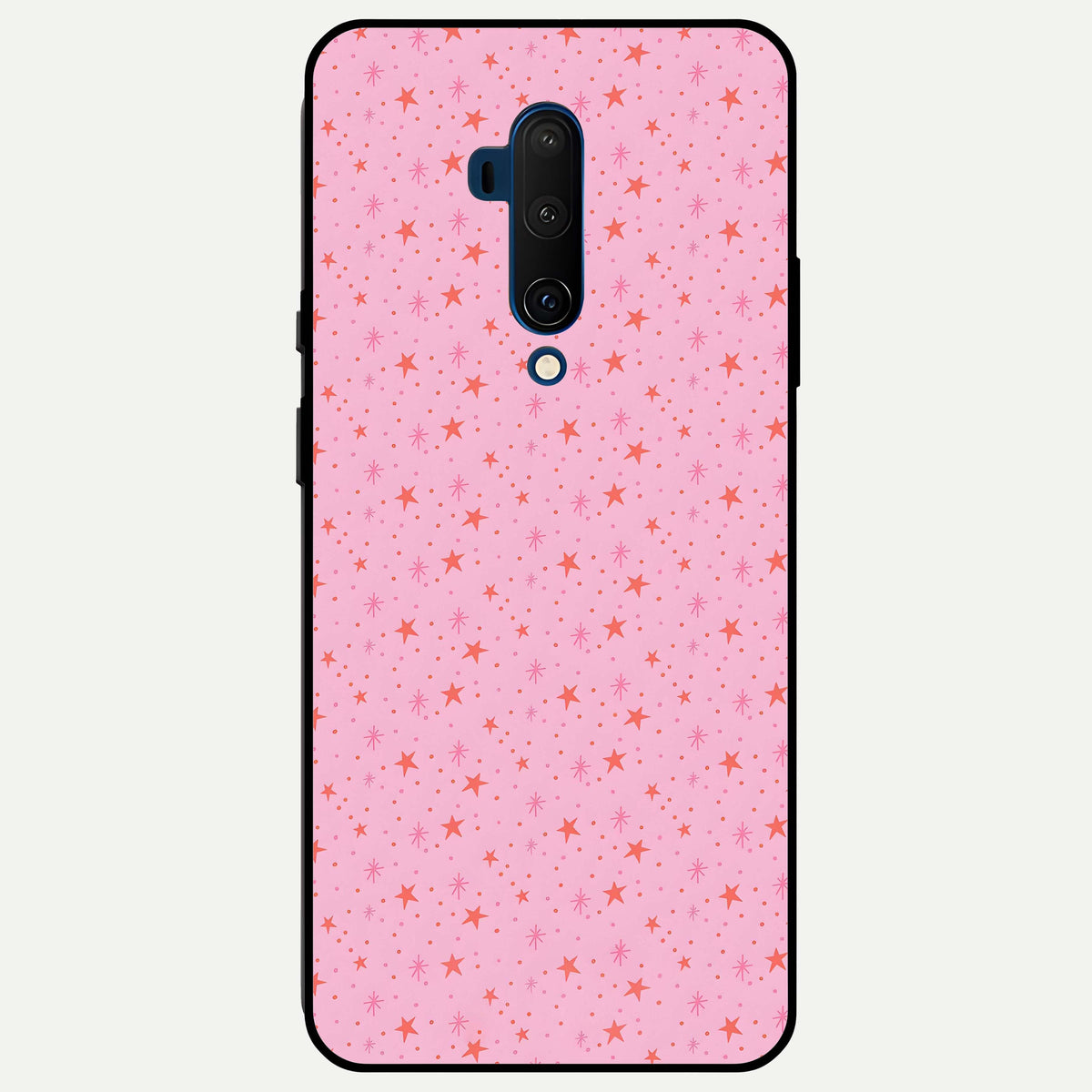  Cosmic Pink Sparkle Glass Case For OnePlus 7T Pro back cover – full design glossy printed glass finish