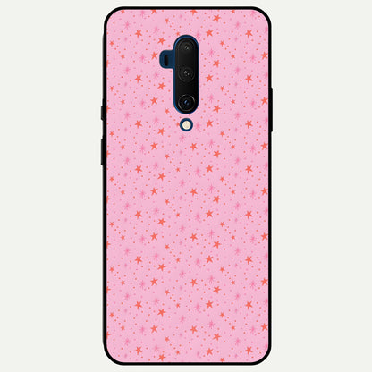  Cosmic Pink Sparkle Glass Case For OnePlus 7T Pro back cover – full design glossy printed glass finish