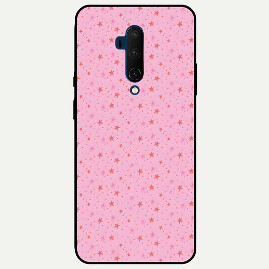  Cosmic Pink Sparkle Glass Case For OnePlus 7T Pro back cover – full design glossy printed glass finish