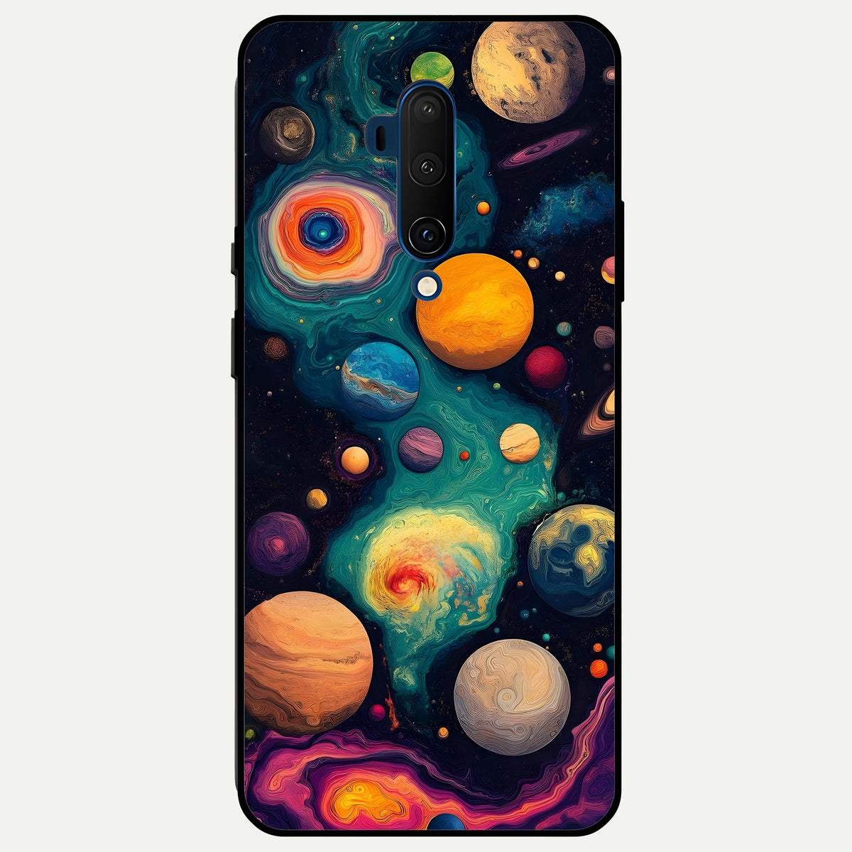  Cosmic Planet Journey Glass Case For OnePlus 7T Pro back cover – full design glossy printed glass finish