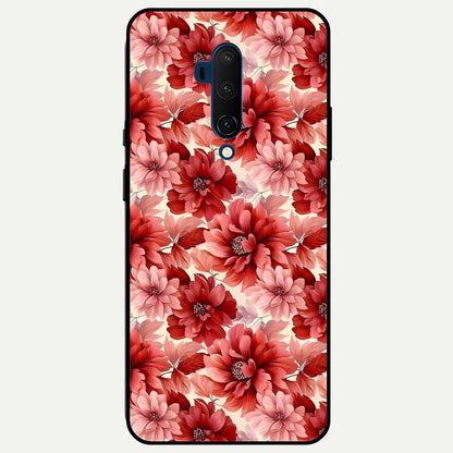  Crimson Love Petals Glass Case For OnePlus 7T Pro back cover – full design glossy printed glass finish