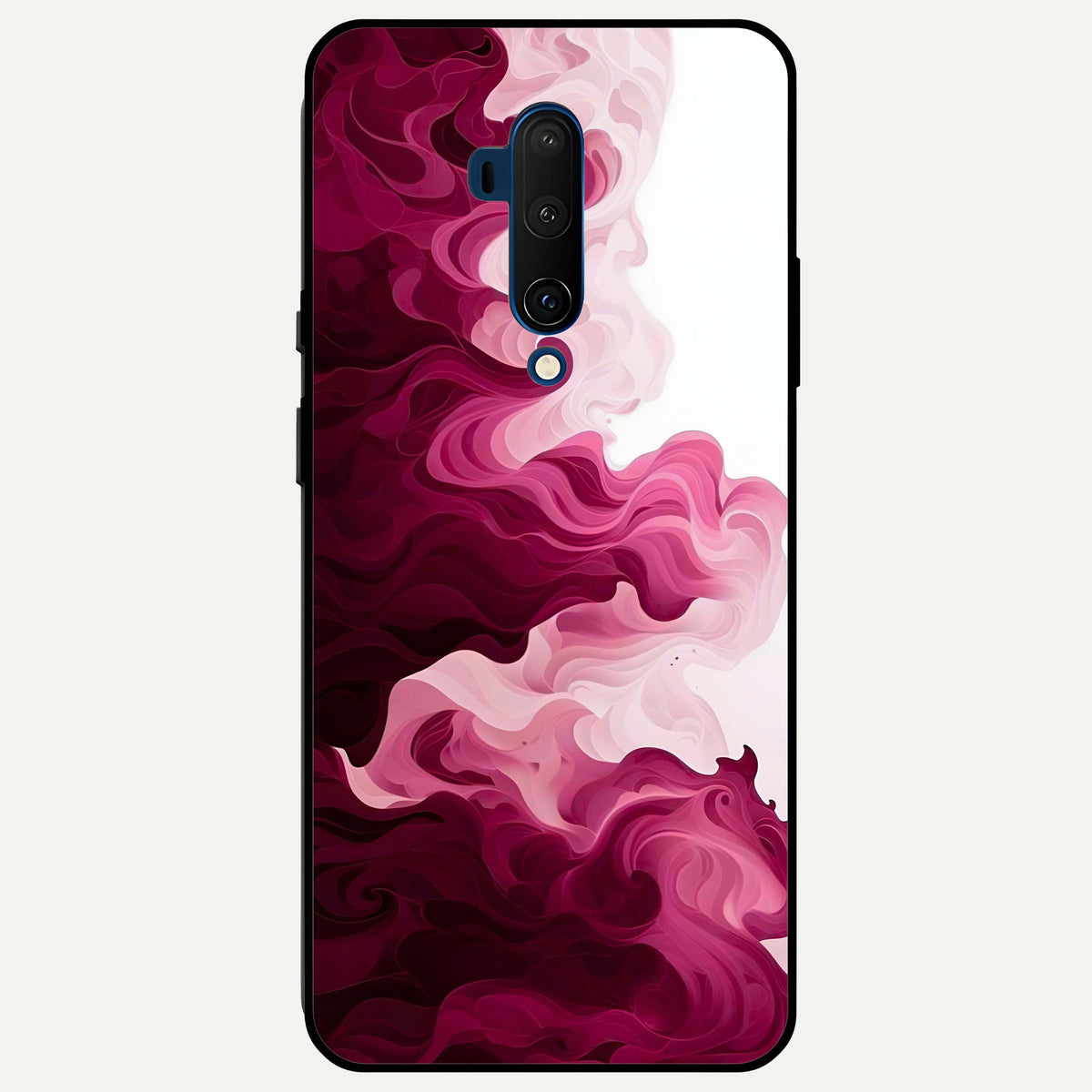  Crimson Wave Flow Glass Case For OnePlus 7T Pro back cover – full design glossy printed glass finish