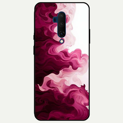  Crimson Wave Flow Glass Case For OnePlus 7T Pro back cover – full design glossy printed glass finish