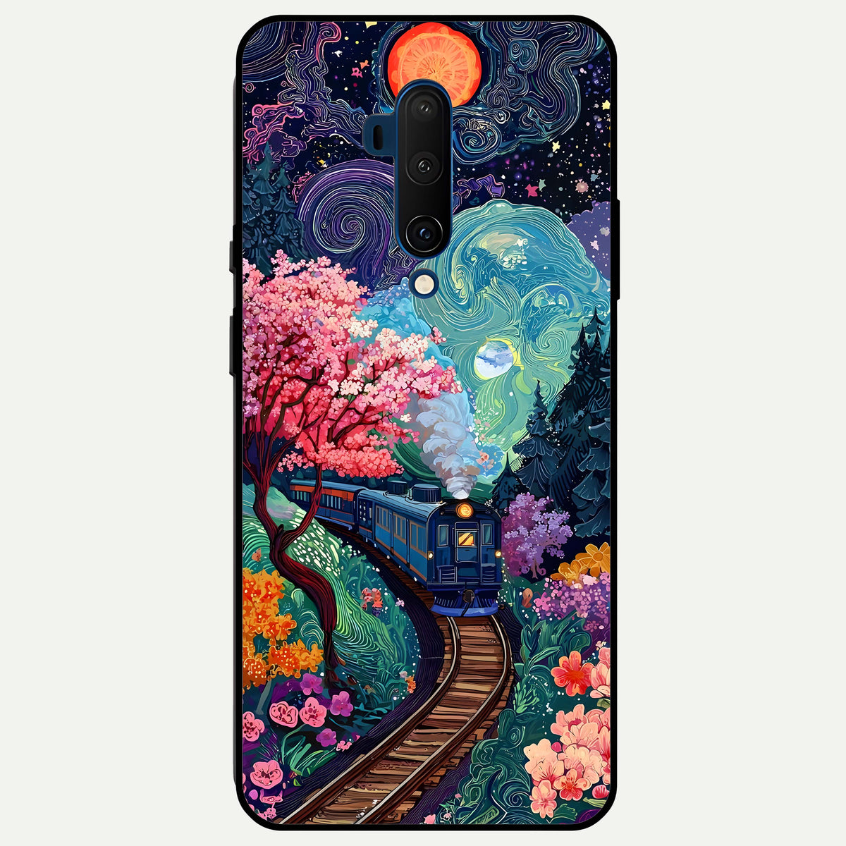  Digital Art Glass Case For OnePlus 7T Pro back cover – full design glossy printed glass finish