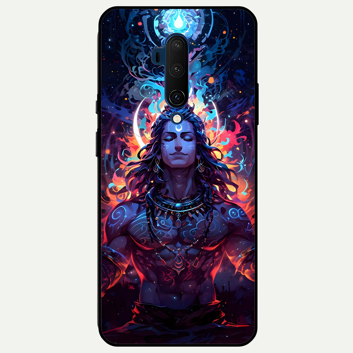  Divine Fire Shiv Glass Case For OnePlus 7T Pro back cover – full design glossy printed glass finish