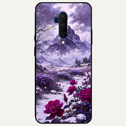  Flower Mountain View Glass Case For OnePlus 7T Pro back cover – full design glossy printed glass finish
