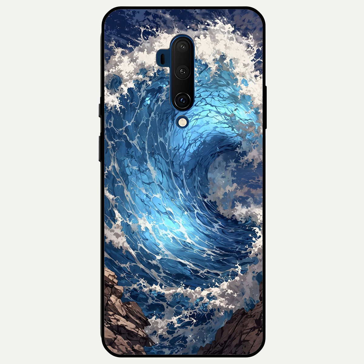  Giant Ocean Wave Glass Case For OnePlus 7T Pro back cover – full design glossy printed glass finish