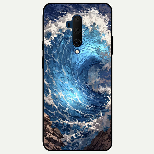  Giant Ocean Wave Glass Case For OnePlus 7T Pro back cover – full design glossy printed glass finish