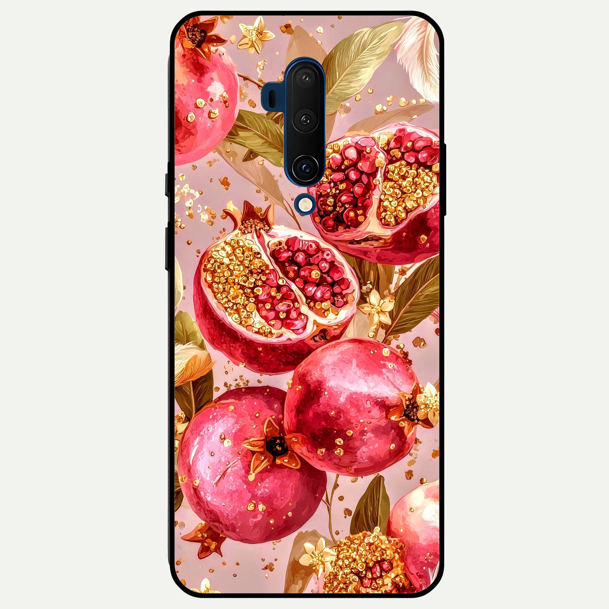  Golden Bloom Glow Glass Case For OnePlus 7T Pro back cover – full design glossy printed glass finish