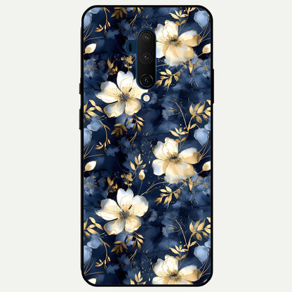  Golden Midnight Bloom Glass Case For OnePlus 7T Pro back cover – full design glossy printed glass finish