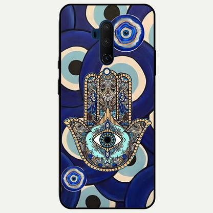  Hamsa Divine Guard Glass Case For OnePlus 7T Pro back cover – full design glossy printed glass finish