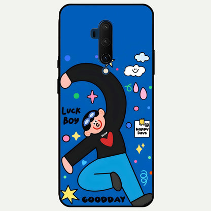  Happy Luck Vibe Glass Case For OnePlus 7T Pro back cover – full design glossy printed glass finish