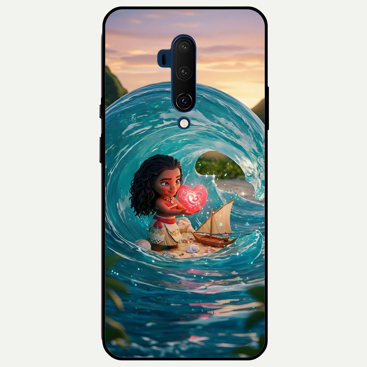  Heart of Ocean Glass Case For OnePlus 7T Pro back cover – full design glossy printed glass finish