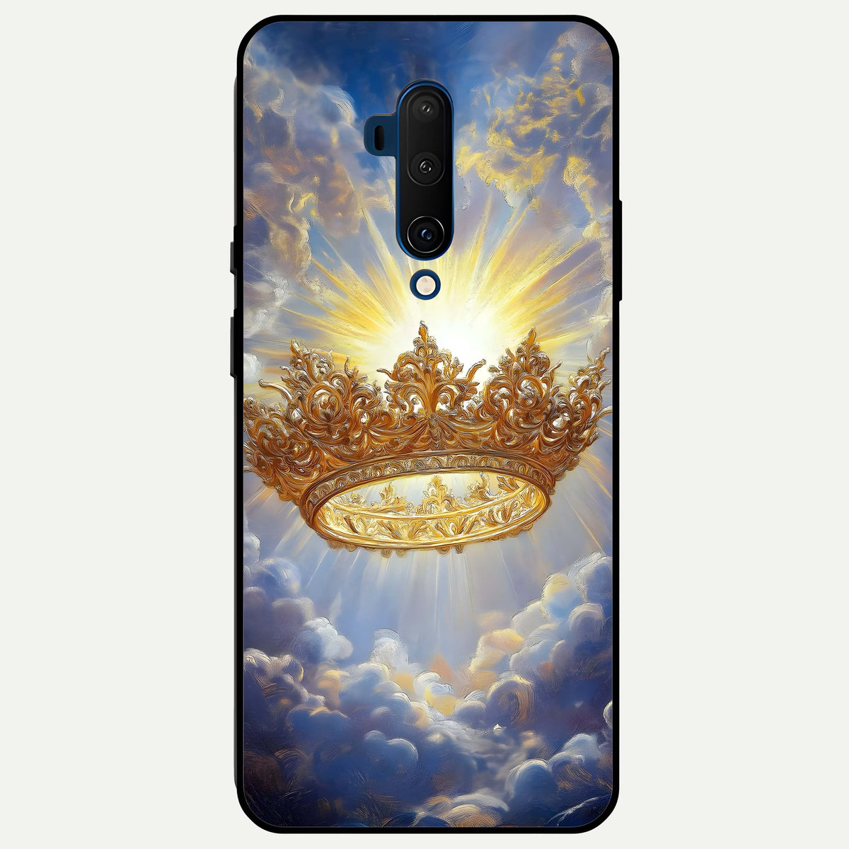  Heavenly Crown Light Glass Case For OnePlus 7T Pro back cover – full design glossy printed glass finish
