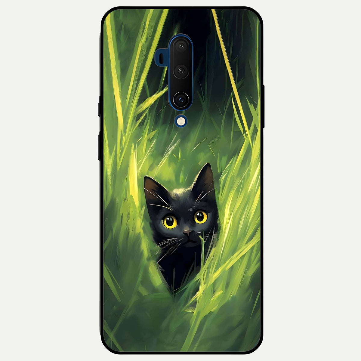 Hidden Cat Whisper Glass Case For OnePlus 7T Pro back cover – full design glossy printed glass finish