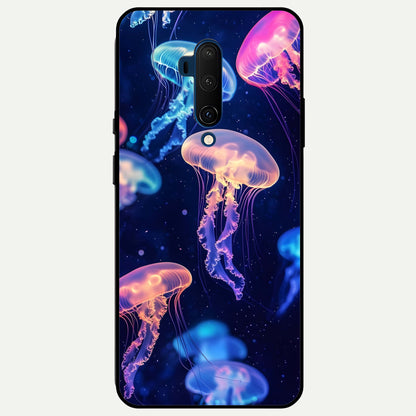  Jellyfish Pattern Glass Case For OnePlus 7T Pro back cover – full design glossy printed glass finish