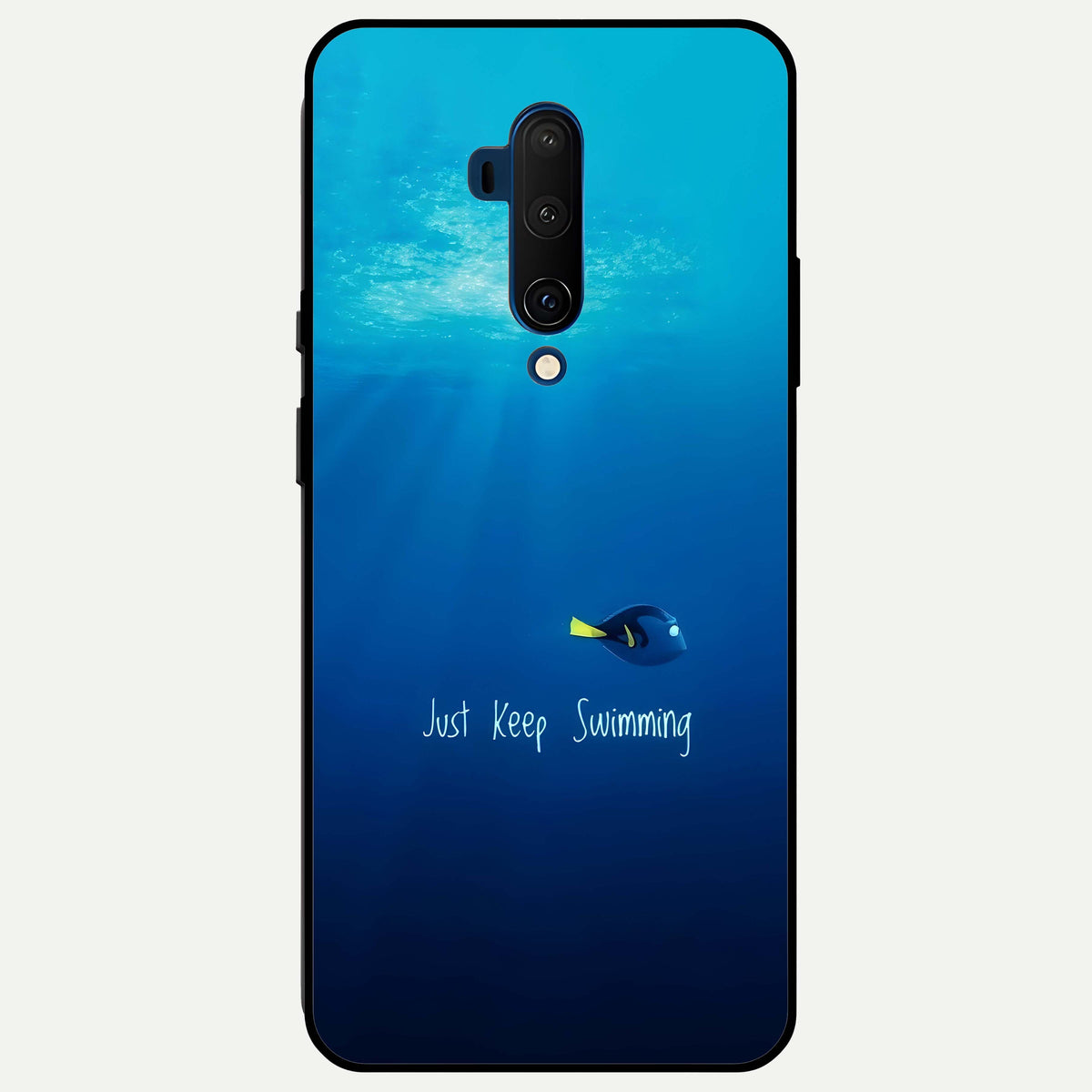  Just Keep Swimming Glass Case For OnePlus 7T Pro back cover – full design glossy printed glass finish