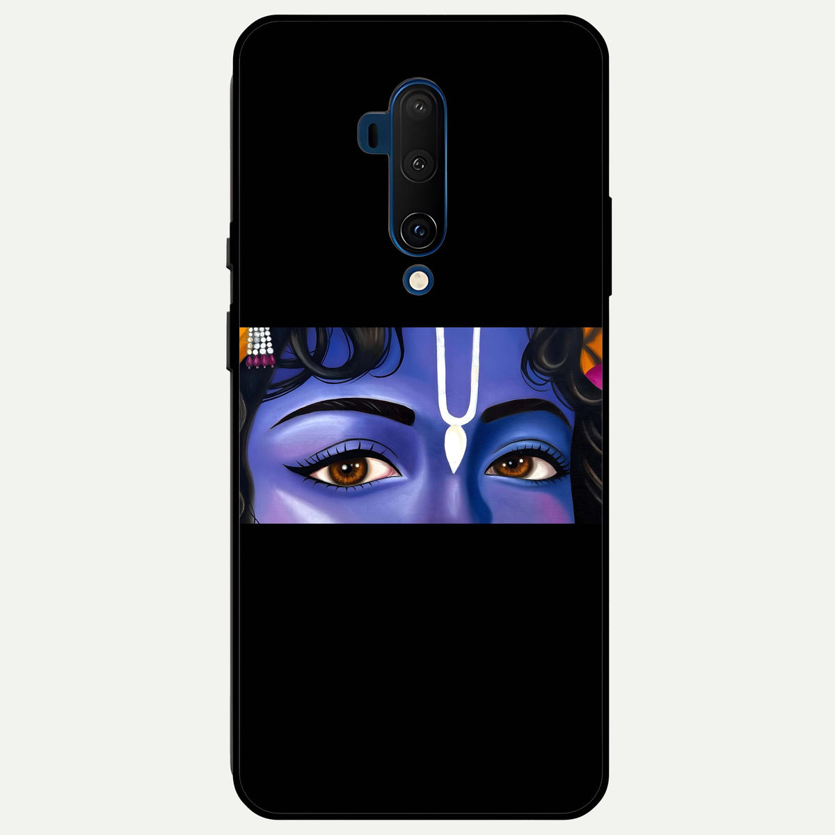  Krishna Eye Glass Case For OnePlus 7T Pro back cover – full design glossy printed glass finish