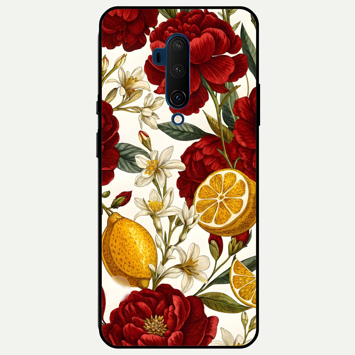  Lemon Rose Charm Glass Case For OnePlus 7T Pro back cover – full design glossy printed glass finish