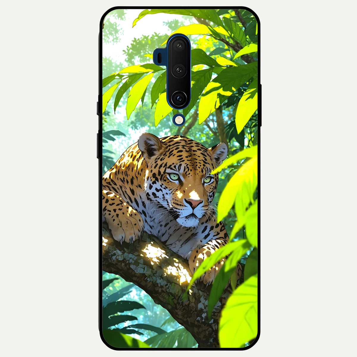  Leopard in Jungle Glass Case For OnePlus 7T Pro back cover – full design glossy printed glass finish