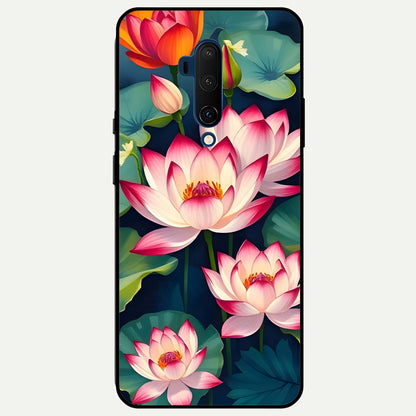  Lotus Dream Serenity Glass Case For OnePlus 7T Pro back cover – full design glossy printed glass finish