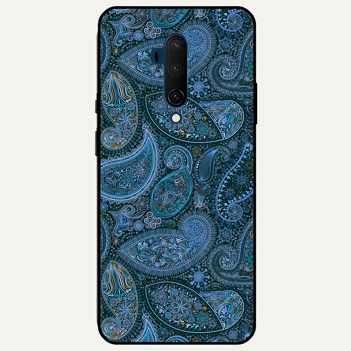  Midnight Paisley Glow Glass Case For OnePlus 7T Pro back cover – full design glossy printed glass finish